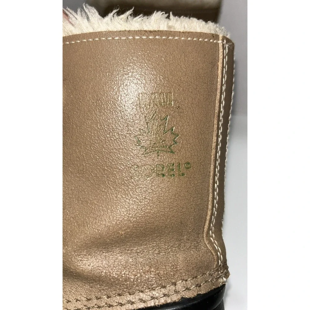 Ram Sorel Women's boots Size 5 Tan Fur Trim Water Resistant Winter Wool‎ Lined